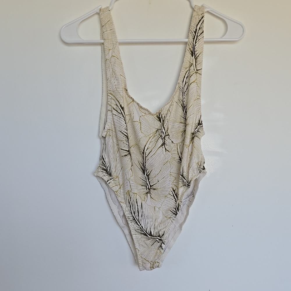 Leaf Print One-Piece Swimsuit